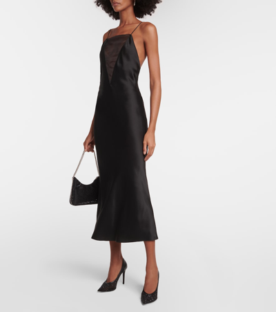 Stella Mccartney Iconic Embellished Mesh And Faux Leather Pumps In Black