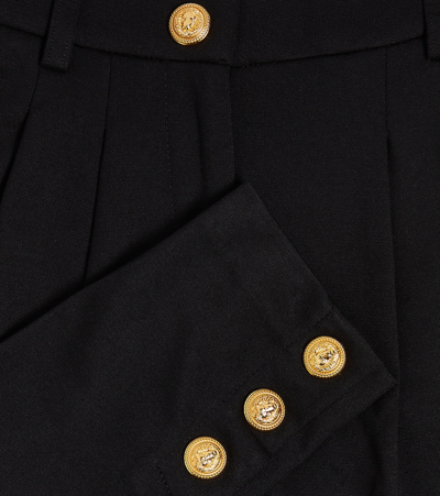Balmain Embellished Pleated Pants In Black