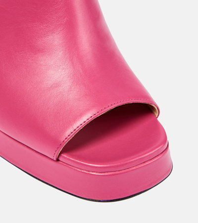 Souliers Martinez Alba 90 Platform Leather Mules In Pink
