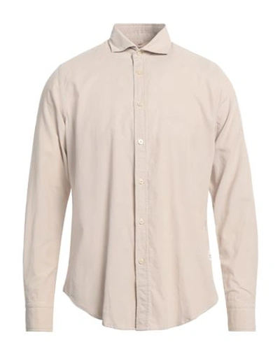 Shop Portofiori Man Shirt Beige Size 17 ½ Cotton