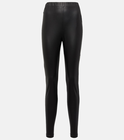 Shop Max Mara Leisure Zefir Faux Leather Slim Pants In Black