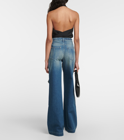 Peter Do Ripped Wide Jeans In Blue