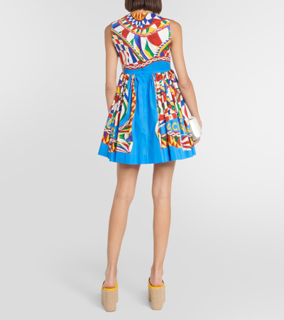 Shop Dolce & Gabbana Carretto Cotton Minidress In Multicoloured