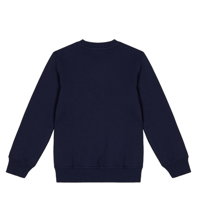 Shop Moschino Logo Cotton Jersey Sweatshirt In Blue