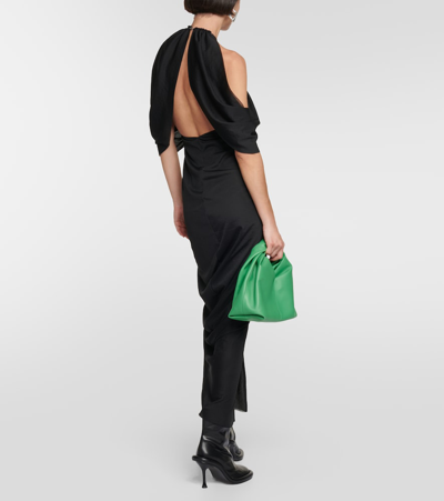 Jw Anderson Off-shoulder Draped Midi Dress In Black