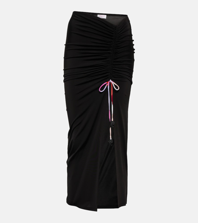 Shop Pucci Gathered Jersey Midi Skirt In Black