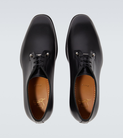 Shop Christian Louboutin Chambeliss Leather Derby Shoes In Black