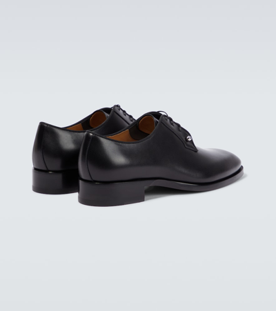 Christian Louboutin Mens Black Chambeliss Leather Derby Shoes Eur 41 / 7 Uk In Black
