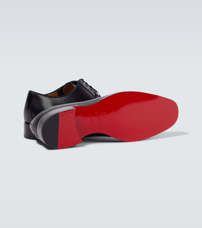 Christian Louboutin Mens Black Chambeliss Leather Derby Shoes Eur 41 / 7 Uk In Black