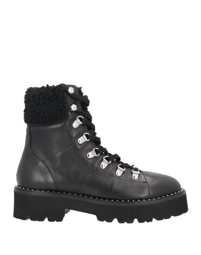 Shop Baldinini Woman Ankle Boots Black Size 6 Calfskin, Textile Fibers