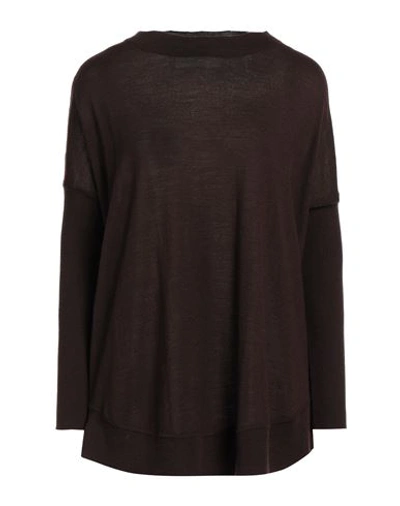 Shop Jucca Woman Sweater Dark Brown Size Xs Virgin Wool