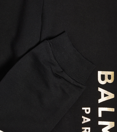 Shop Balmain Logo Cotton Sweatpants In Black