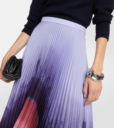 Shop Altuzarra Pleated Satin Maxi Skirt In Multicoloured