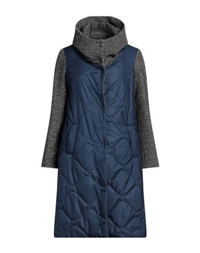 Shop Guttha Woman Coat Navy Blue Size 6 Polyester
