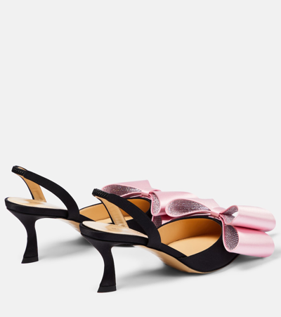 Mach&mach Verzierte Slingback-pumps Le Cadeau 65 Aus Satin In Black