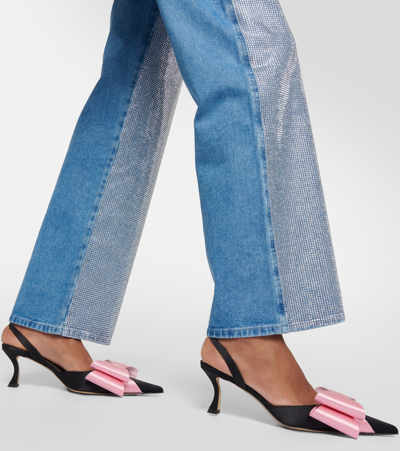 Mach&mach Verzierte Slingback-pumps Le Cadeau 65 Aus Satin In Black