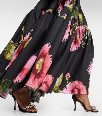 Shop Giambattista Valli Off-shoulder Floral Cotton Maxi Dress In Multicoloured