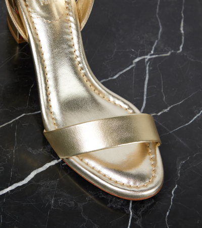 Christian Louboutin Miss Sabina Metallic Red Sole Ankle-strap Sandals In Silver