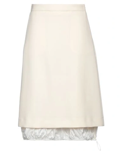 Shop Tory Burch Woman Midi Skirt Ivory Size 8 Wool In White