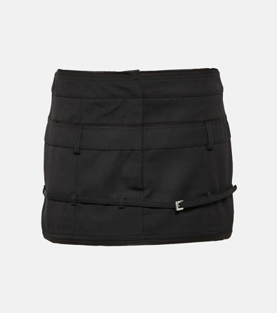 Shop Jacquemus La Mini Jupe Caraco Wool Miniskirt In Black