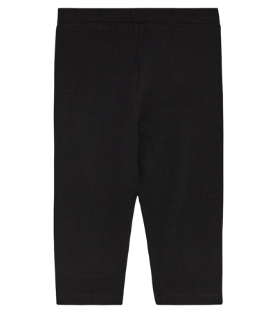 Shop Balmain Baby Logo Cotton-blend Leggings In Black