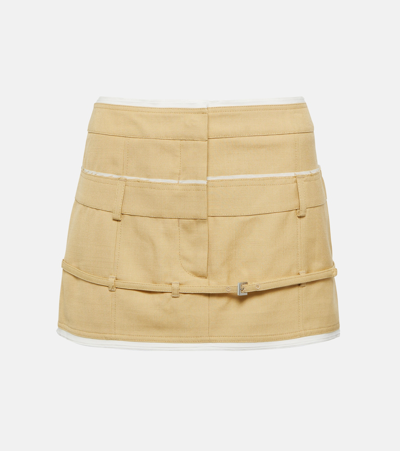 Shop Jacquemus La Mini Jupe Caraco Miniskirt In Beige