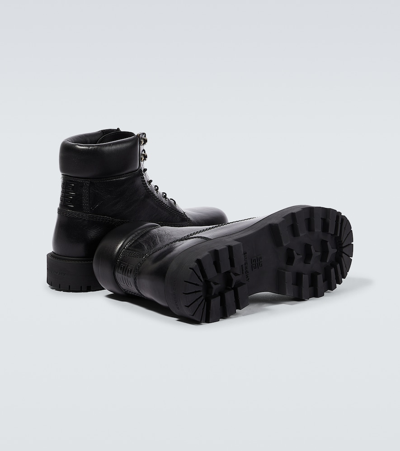 Shop Givenchy Show Leather Ankle Boots In Black