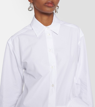 Shop Jw Anderson Deconstructed Cotton Poplin Shirt Dress In White
