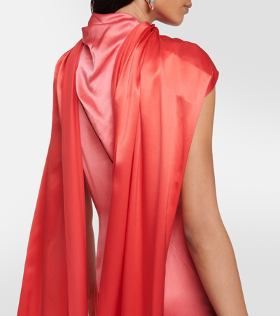 Shop Roksanda Scarf-detail Silk Gown In Pink