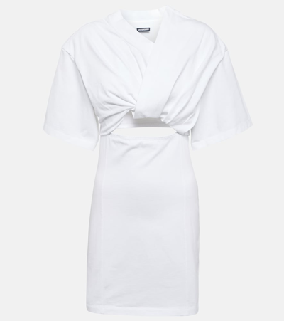 Shop Jacquemus La Robe Bahia Gathered Minidress In White