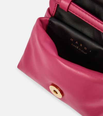 Shop Marni Prisma Mini Leather Shoulder Bag In Pink