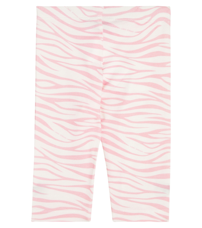 Shop Monnalisa X Chiara Ferragni Baby Zebra-print Cotton-blend Leggings In Purple