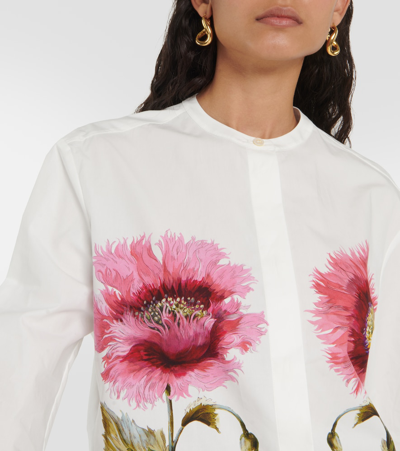 Shop Giambattista Valli Floral Cotton Blouse In White