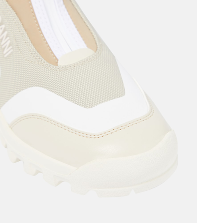 Ganni Performance Neoprene Sneakers In Beige