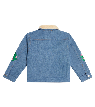 Shop Stella Mccartney Printed Denim Jacket In Blue