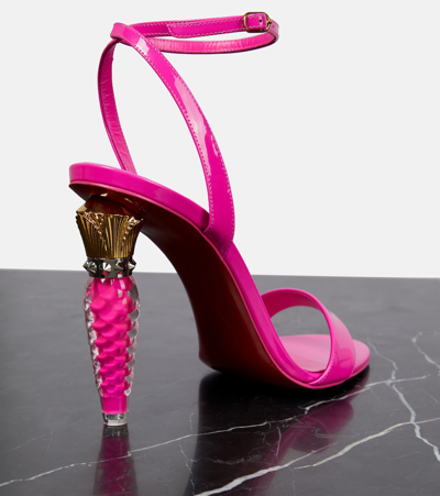 Christian Louboutin Womens Bolerose Lipgloss Queen 100 Patent-leather Heeled Sandals In Pink