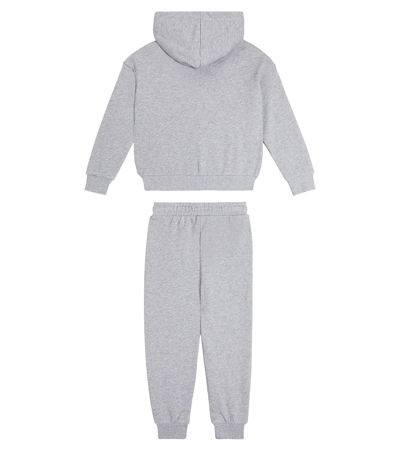 Shop Moschino Cotton Jersey Hoodie And Sweatpants Set In Grey