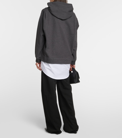 Shop Patou Oversized Cotton Hoodie In Grey