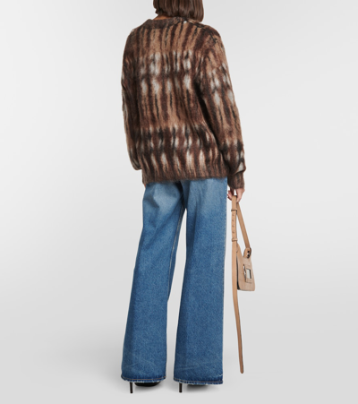 Shop Acne Studios Jacquard Wool-blend Sweater In Brown