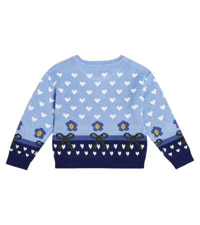 Shop Monnalisa Jacquard Sweater In Blue