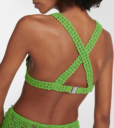 Roberta Einer Element Crochet Cotton Bralette In Green