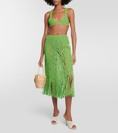 Roberta Einer Element Crochet Cotton Bralette In Green