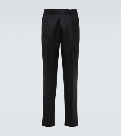 Shop Zegna Mid-rise Wool Straight Pants In Black