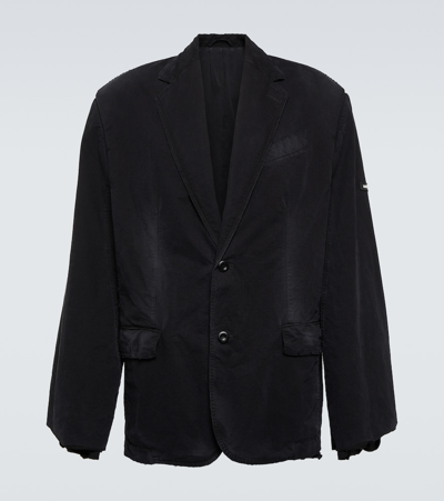 Shop Balenciaga Oversized Cotton Blazer In Black