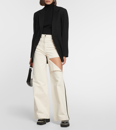 Peter Do Off-white Ripped Jeans In White