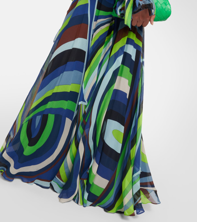 Shop Pucci Printed Silk Chiffon Maxi Skirt In Multicoloured