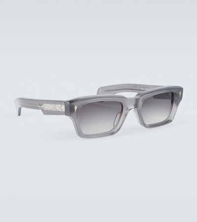 Shop Jacques Marie Mage Ashcroft Rectangular Sunglasses In Grey