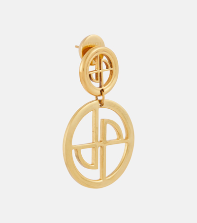 Shop Patou Logo Drop Earrings In Gold