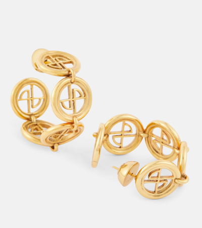 Shop Patou Logo Hoop Earrings In Gold