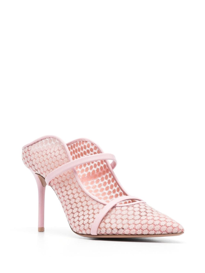 Shop Malone Souliers Maureen 85mm Lace-mesh Mules In Pink